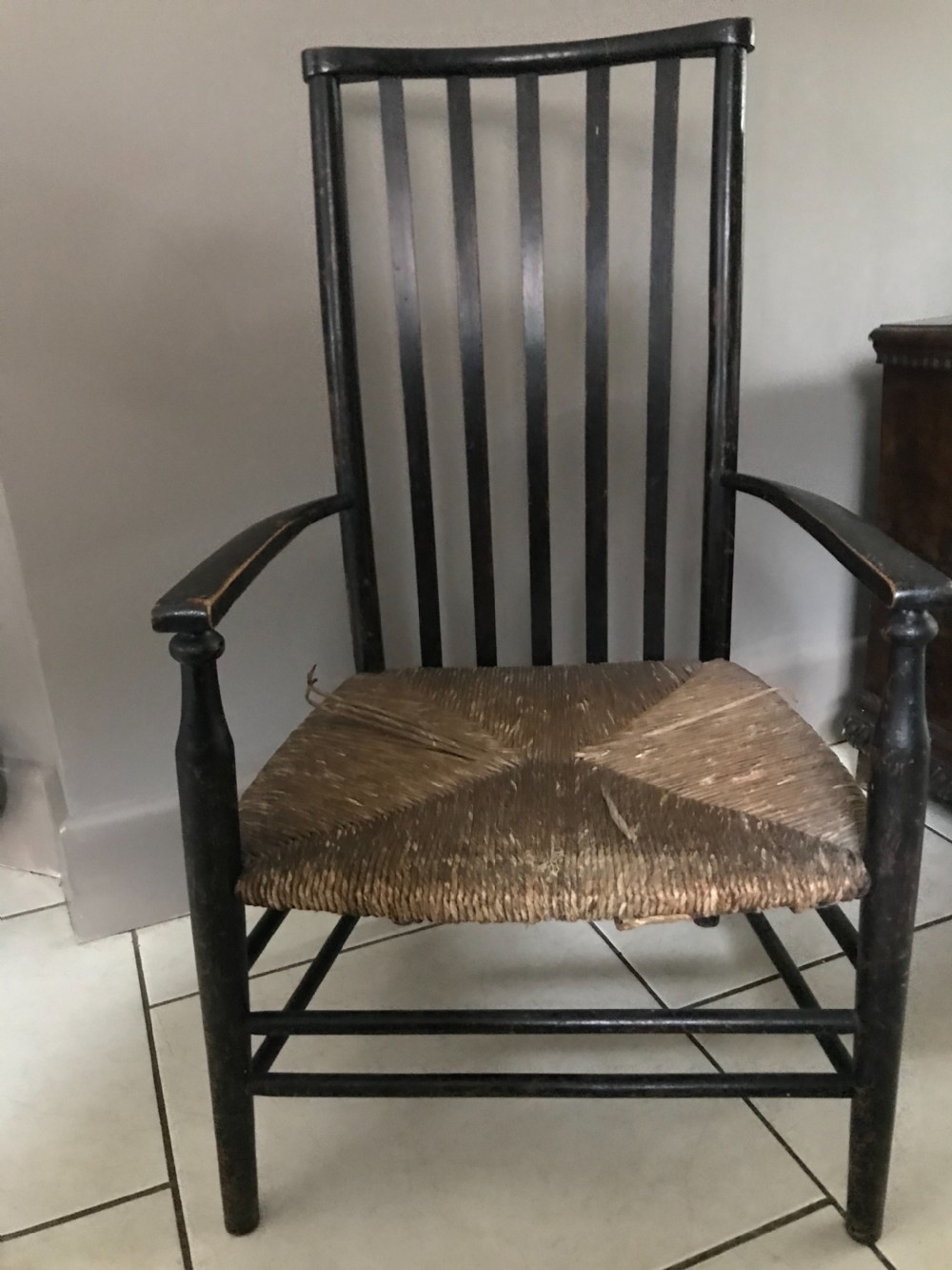 Liberty London Arts Crafts Ebonised Armchair 