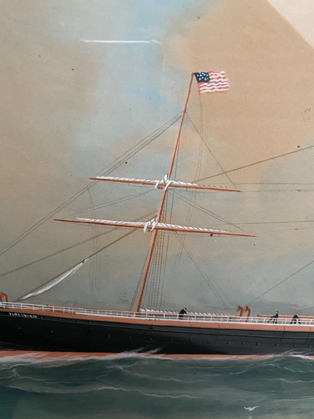 19th Century Watercolour SS Virginia Signed Charles Kensington Painting View IV