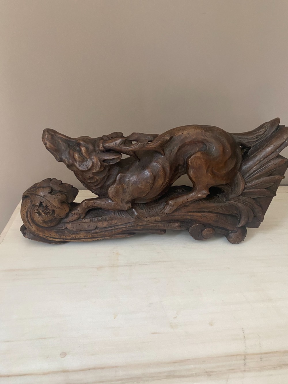 19TH Century Black Forest Carved Stag
