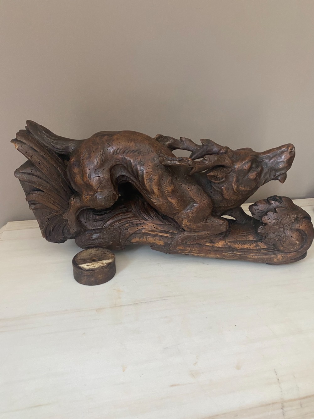 19TH Century Black Forest Carved Stag View III