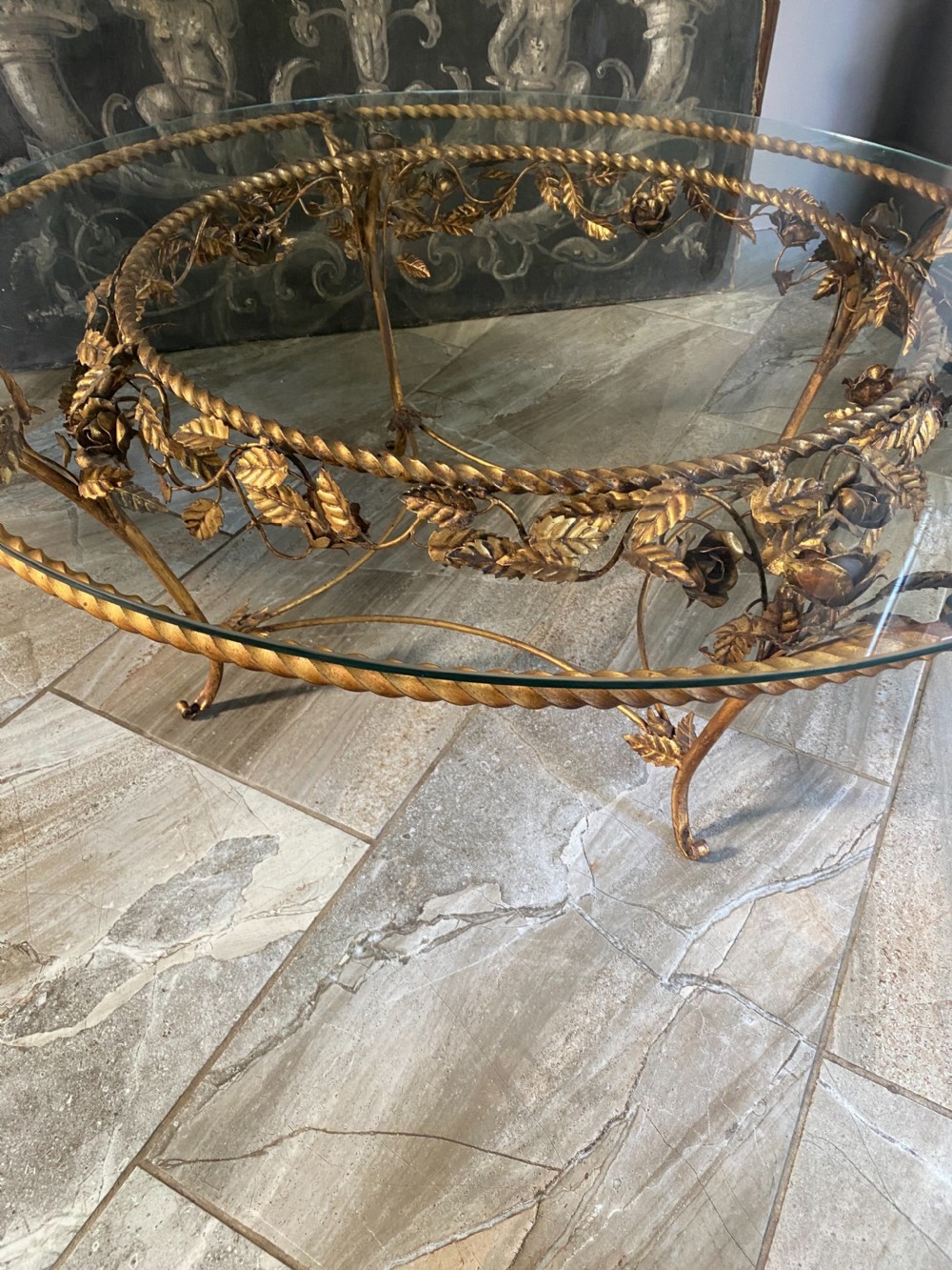 RARE Antique Large French Gilt Coffee Table