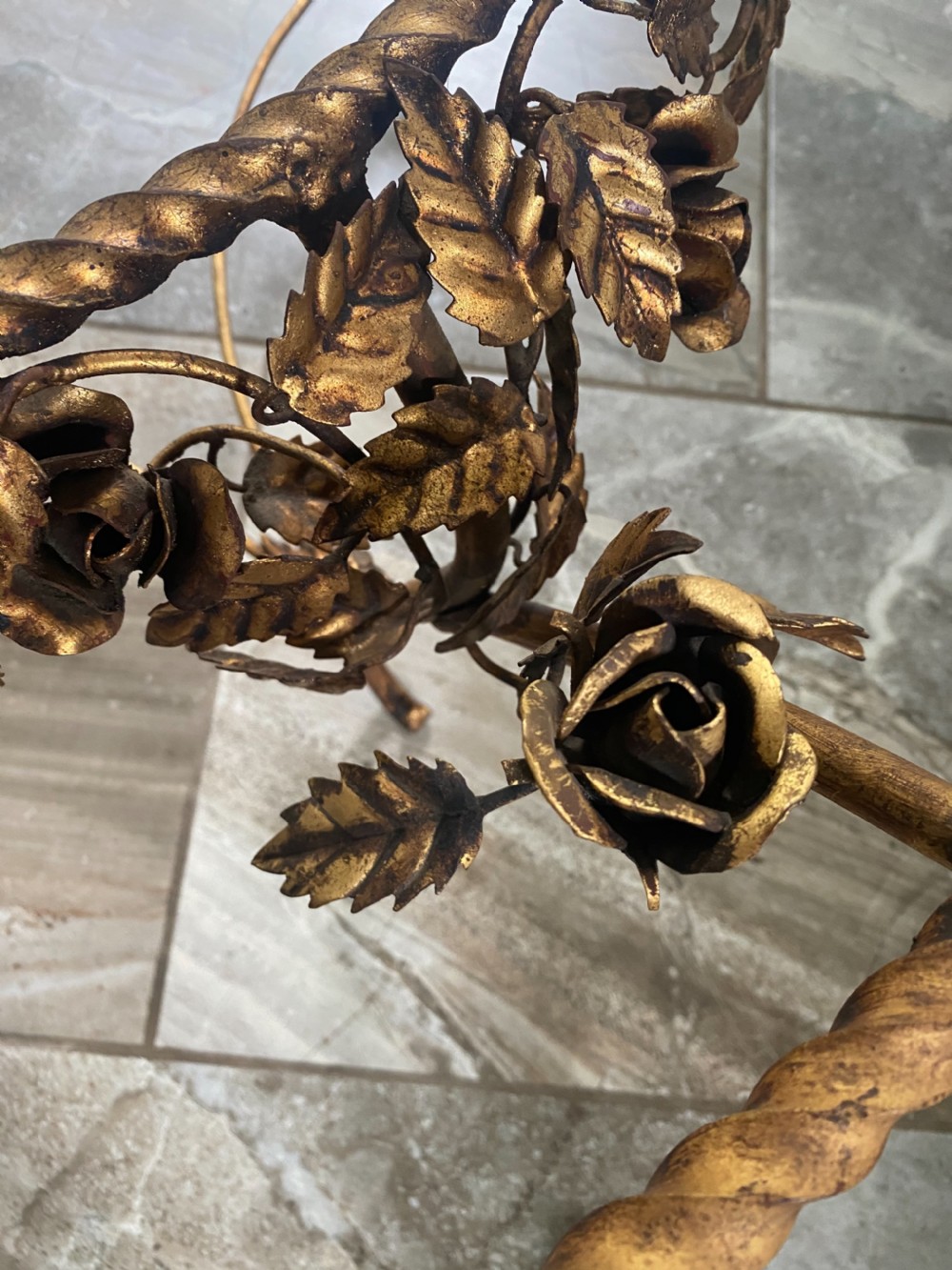 RARE Antique Large French Gilt Coffee Table View III
