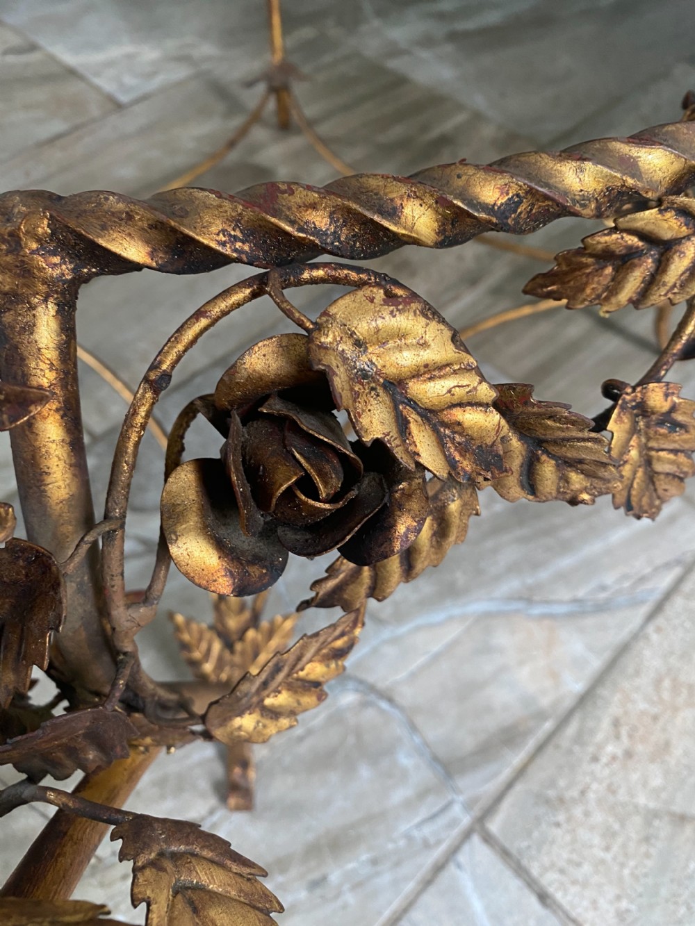 RARE Antique Large French Gilt Coffee Table View V