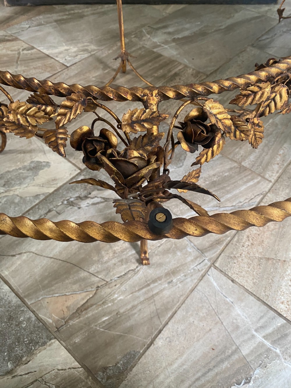 RARE Antique Large French Gilt Coffee Table View VI