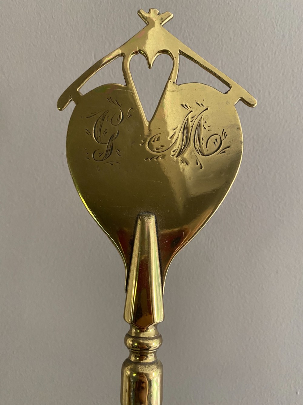 18th Century Ecclesiastical Gothic Brass Heart 