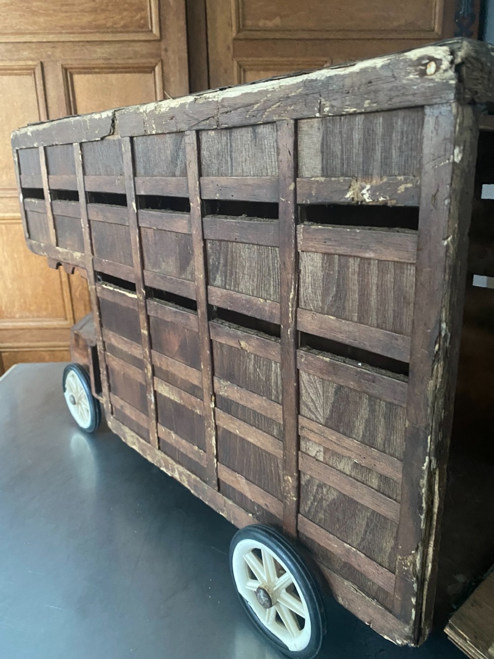 Antique Carved Wooden Scratch built Horse Wagon  View III