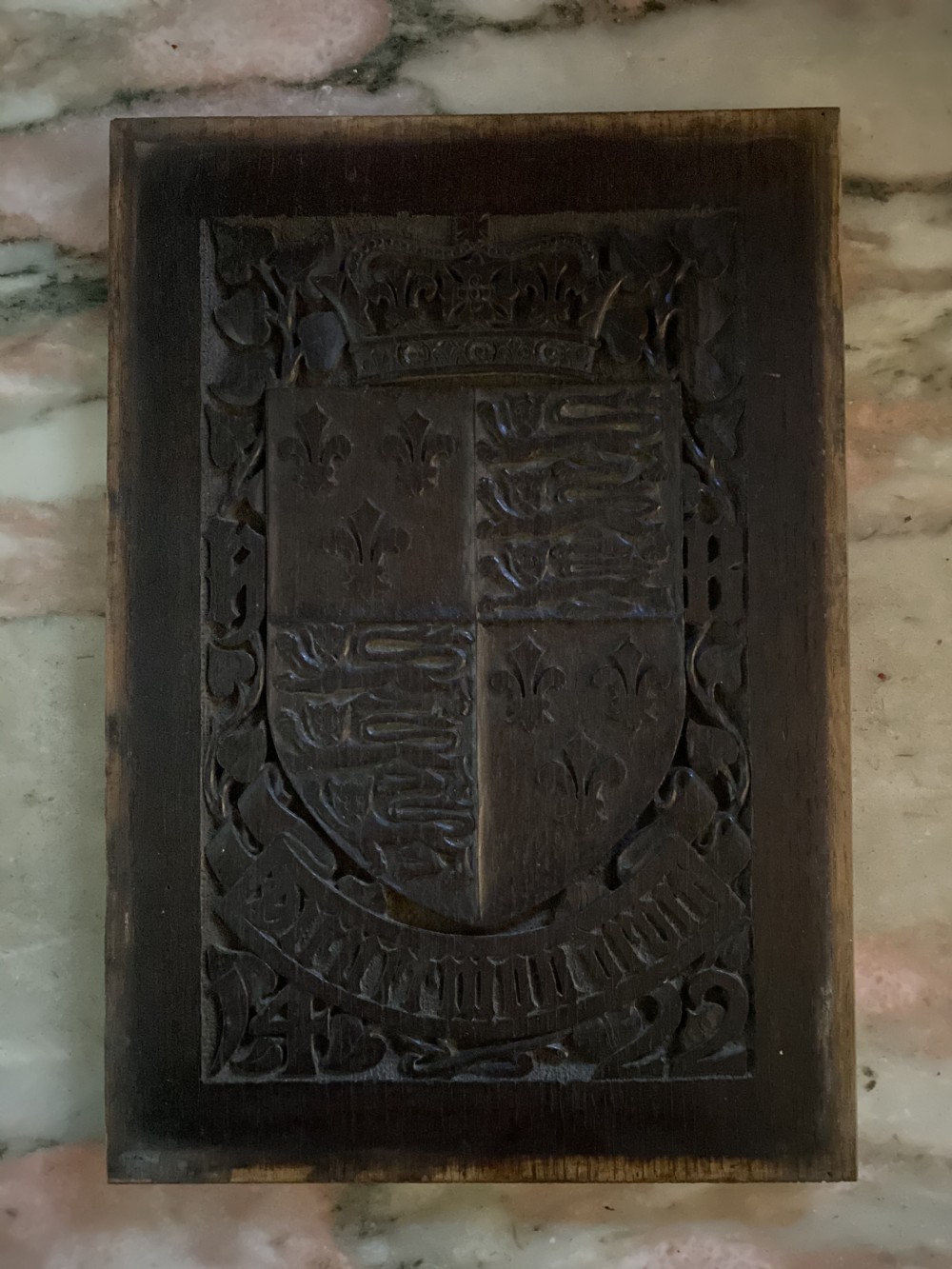 Royal Carved Oak Panel Coat Arms United Kingdom 1422