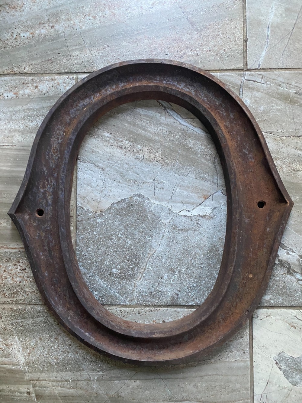 Large Art Nouveau Cast Iron Letter O