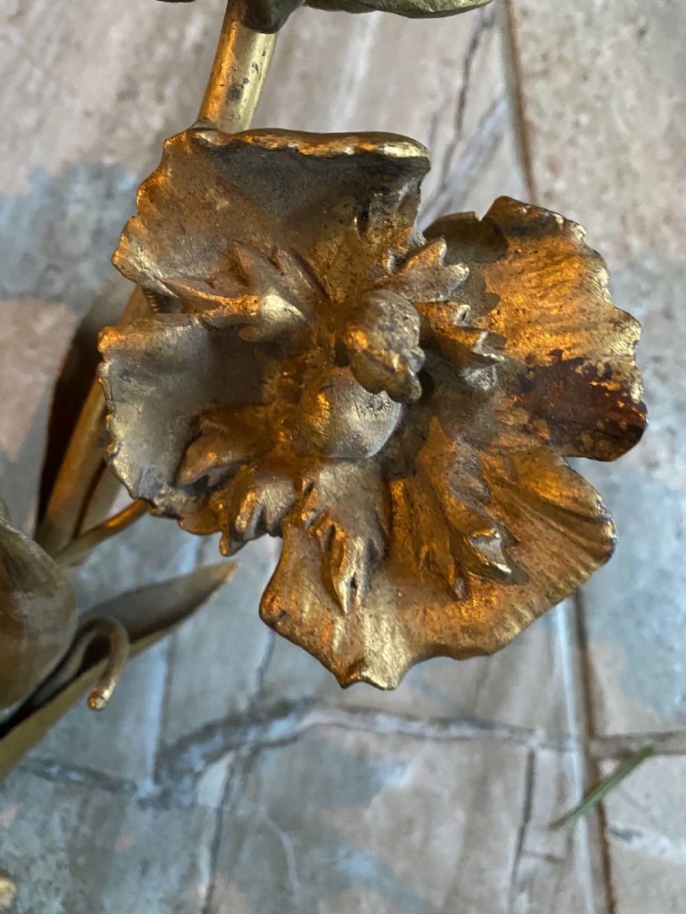 RARE FRENCH 18th Century Gilt Bronze Pierre Gouthiere Wall Light Poppies View II