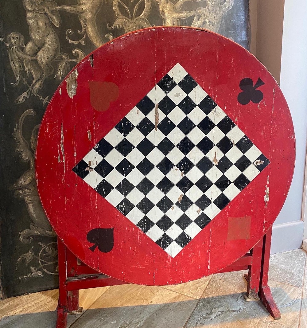RARE 19th Century Vendange Wine Tasting Game Table