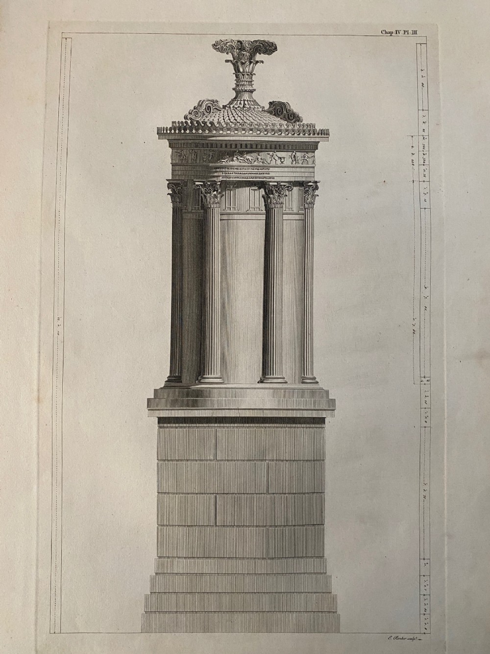 RARE Large 18th Century Architectural Engraving Grand Tour