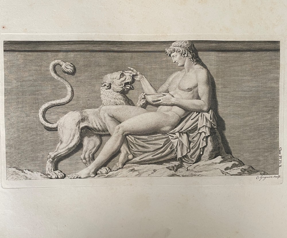 18th Century Architectural Engraving of Dionysus with his Panther