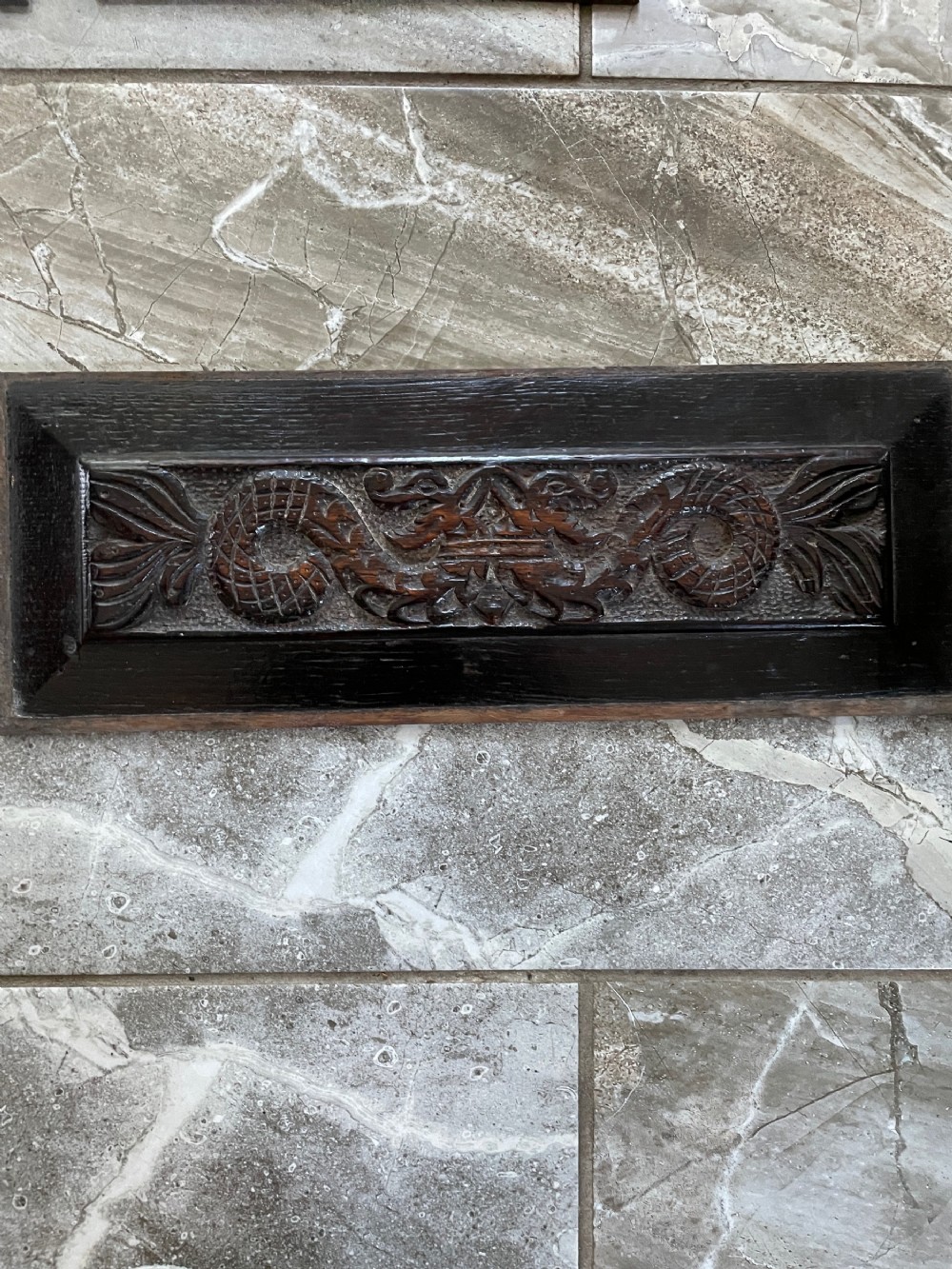 17th Century Carved Oak Griffin Panel
