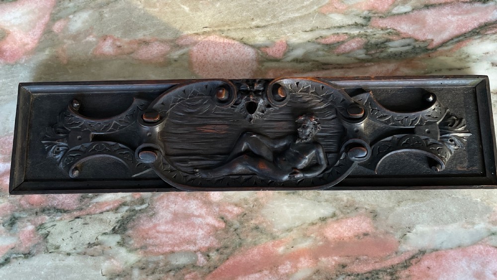 19TH CENTURY Carved Walnut Panel Centaur and Gargoyle