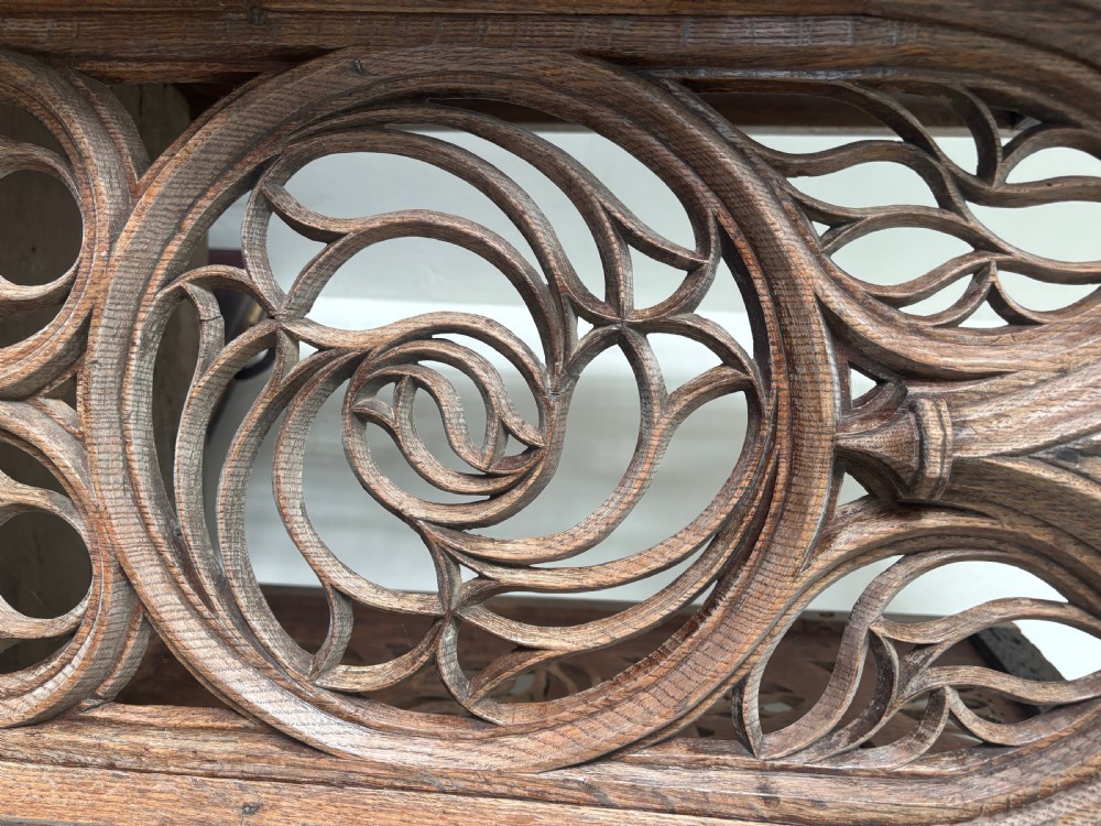 Period Oak Small Pulpit Provenance Carved Oak Cathedral Window Panels View III