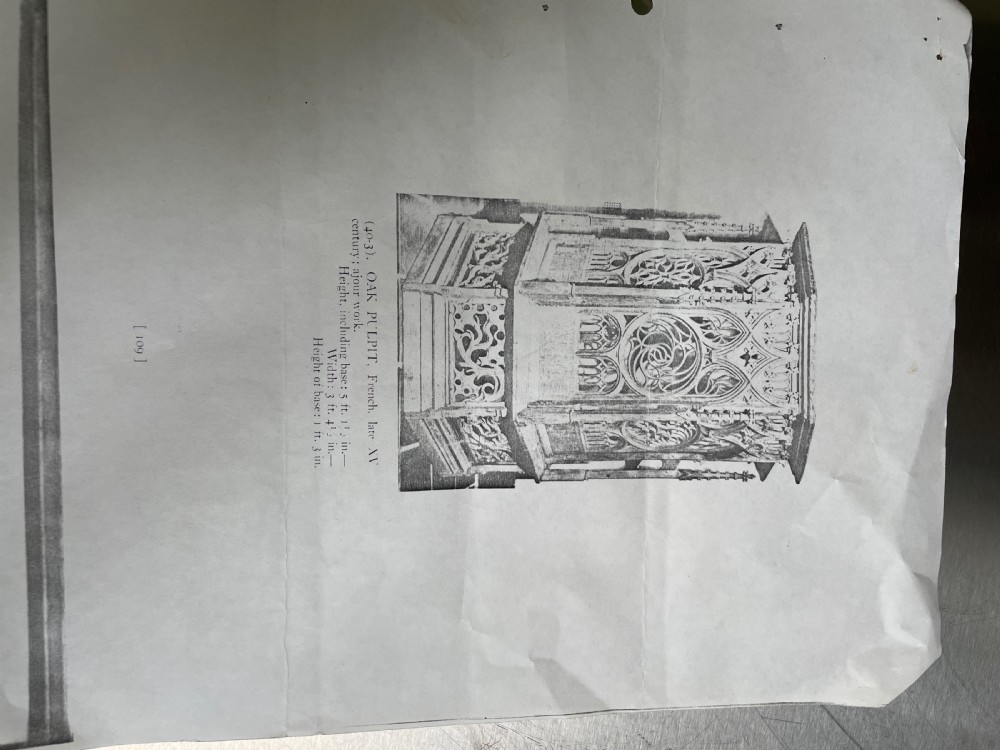 Period Oak Small Pulpit Provenance Carved Oak Cathedral Window Panels View X