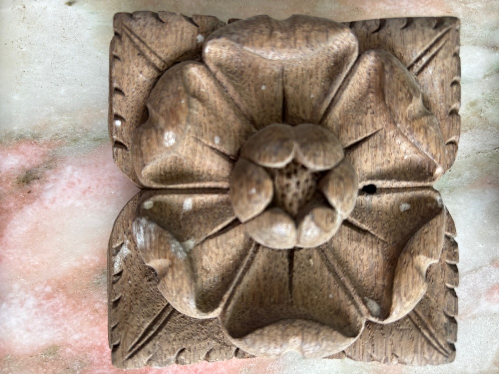 18th Century Carved Oak Tudor Rose Ceiling Boss Panel NO 3