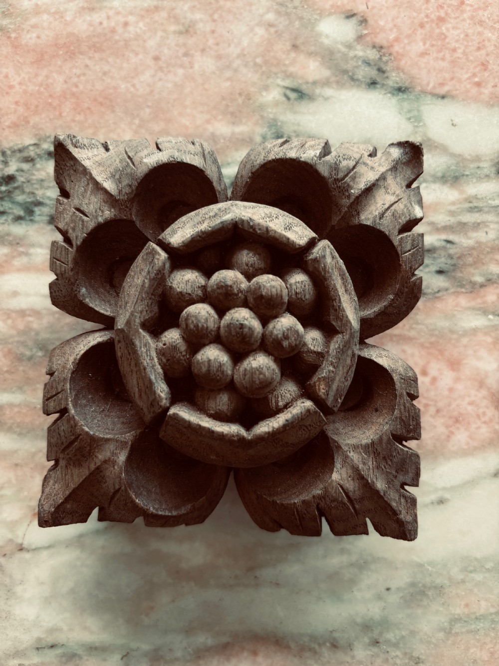 18th Century Carved Oak Tudor Rose Ceiling Boss