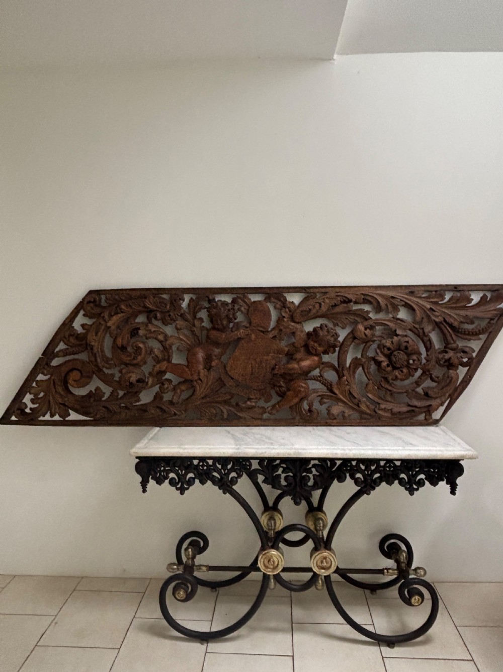 17th Century HUGE Carved Oak Overdoor Panel attributed to the Master Carver Edward Pearce