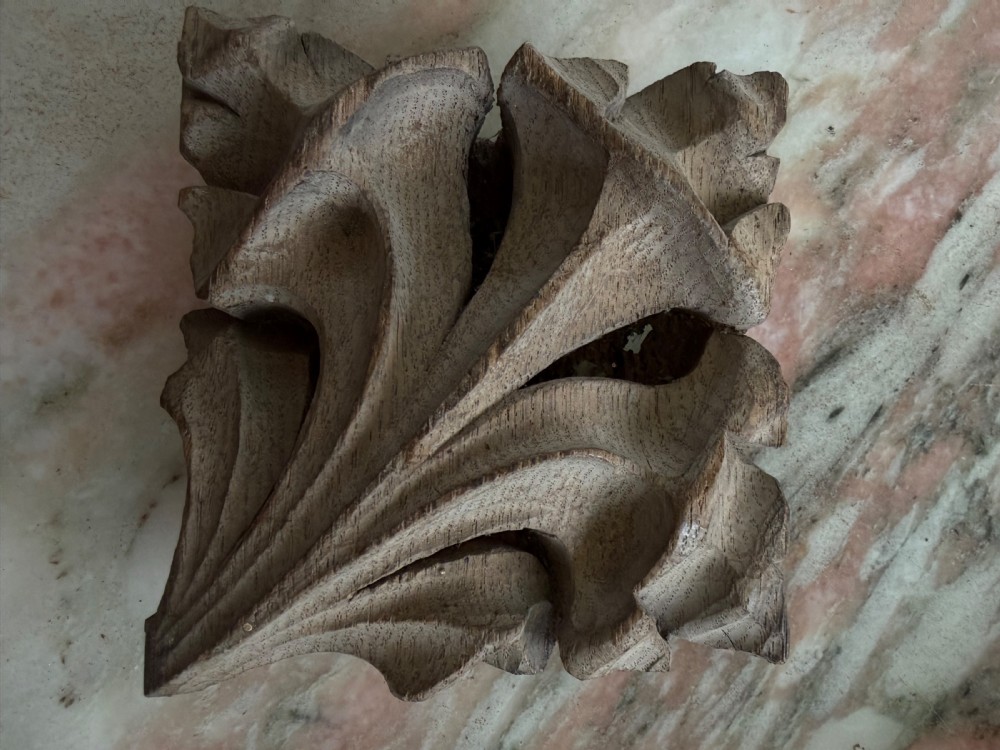 18th Century Carved Oak Tudor Rose Ceiling Boss.