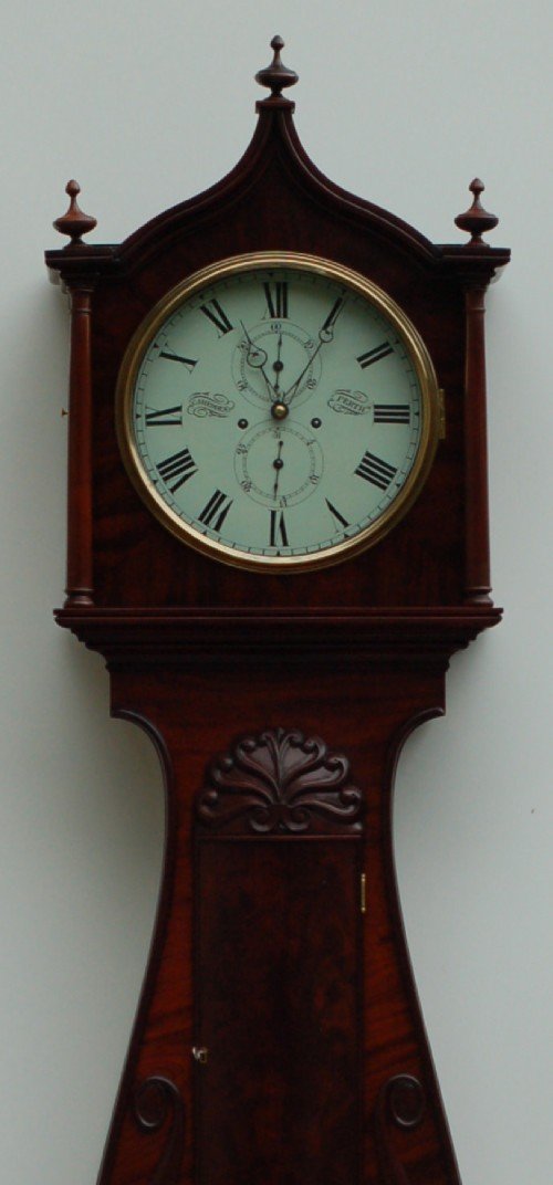 fig 1. Mahogany longcase clock by Shedden of Perth.