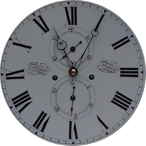 fig 2. Mahogany longcase clock by Shedden of Perth.
