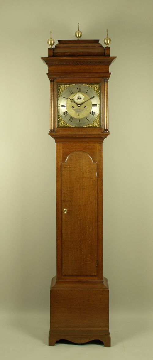 fig 1. Edward Stevens of Boston 8 day longcase clock.