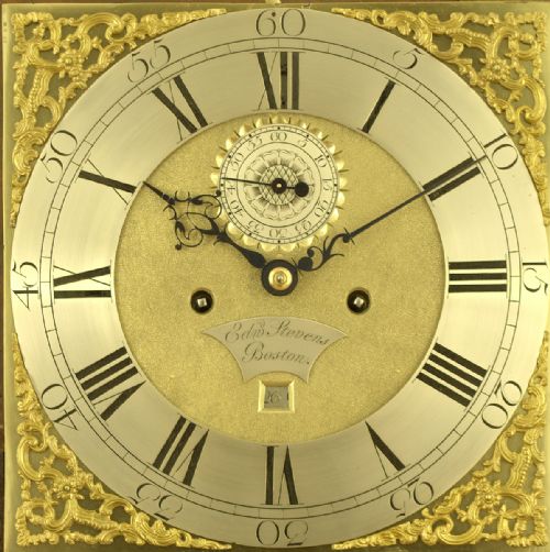 fig 2. Edward Stevens of Boston 8 day longcase clock.