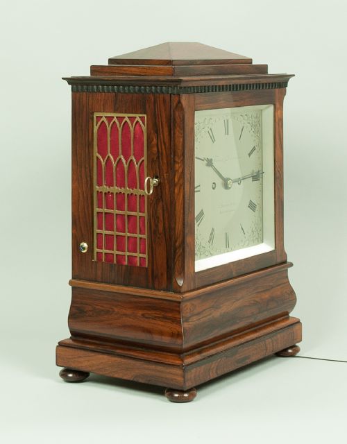 fig 1. A fine quality rosewood Bracket clock by Fletcher late Dwerrihouse, Berkeley Square, London, c.1845