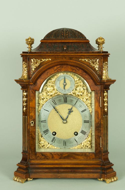 A Fine Quality Burr Walnut Bracket Clock by Lenzkirch, C.1898