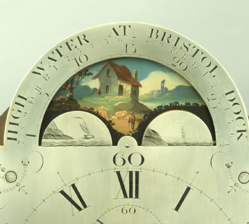 fig 3. A fine quality flame mahogany 8 day longcase clock by Samuel Collings of Thornbury c.1800
