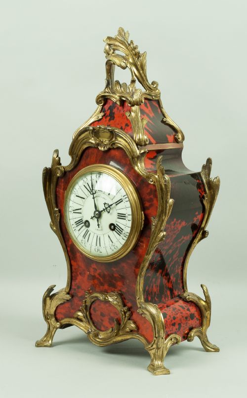 fig 2. A red tortoiseshell French mantel clock, Circa 1880