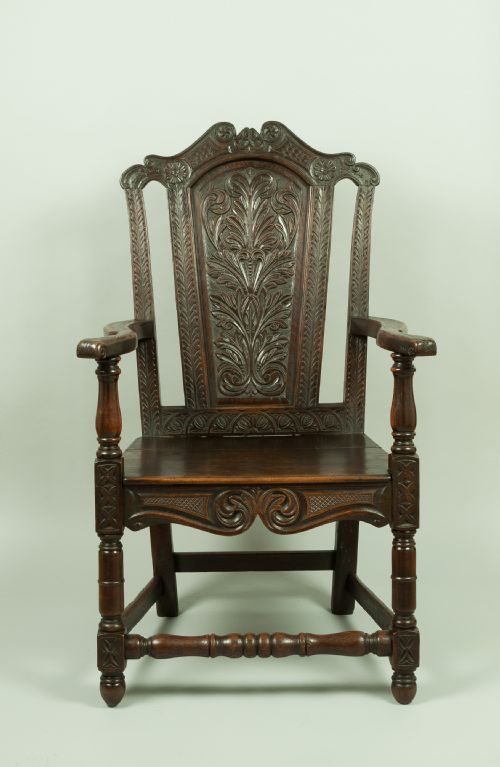fig 1. A Good Quality Carved Oak Armchair