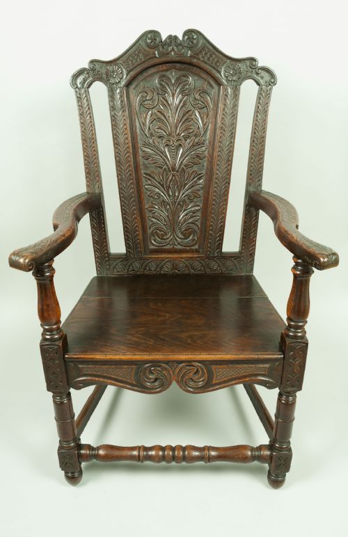 fig 3. A Good Quality Carved Oak Armchair