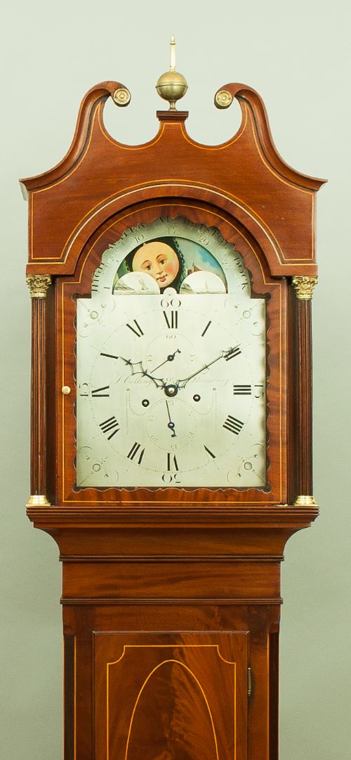 A Fine Quality Flame Mahogany 8 Day Longcase Clock by Samuel Collings of Thornbury C.1800