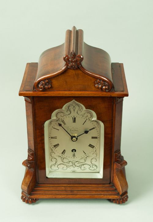 fig 1. Small Mahogany Mantel Clock By C Lowe London Circa 1835
