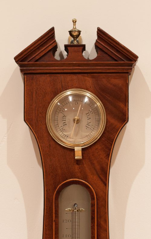 REGENCY WHEEL BAROMETER BY P AGGIO OF COLCHESTER - ADDITIONAL PHOTO 5