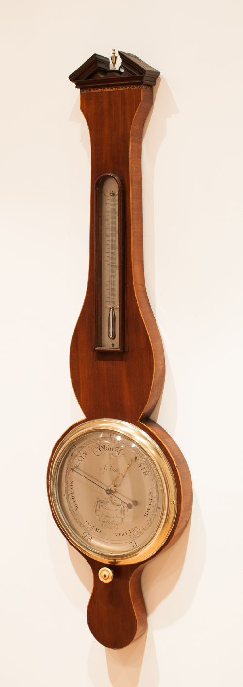 fig 1. GEORGIAN WHEEL BAROMETER BY J SUTTON OF LINCOLN INN FIELDS, LONDON