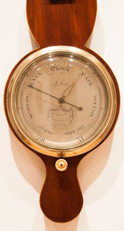 fig 2. GEORGIAN WHEEL BAROMETER BY J SUTTON OF LINCOLN INN FIELDS, LONDON