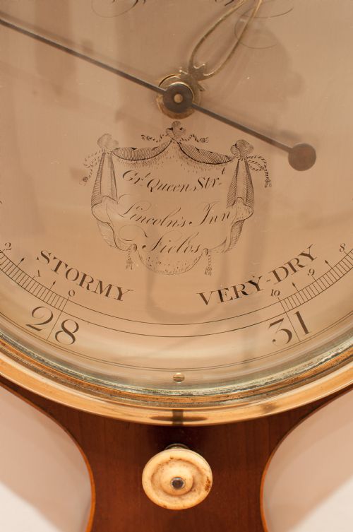 fig 3. GEORGIAN WHEEL BAROMETER BY J SUTTON OF LINCOLN INN FIELDS, LONDON