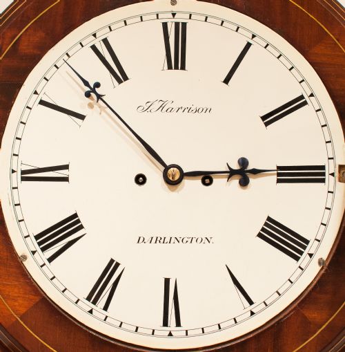 fig 2. J Harrison Darlington, Mahogany Fusee Drop Dial Wall Clock