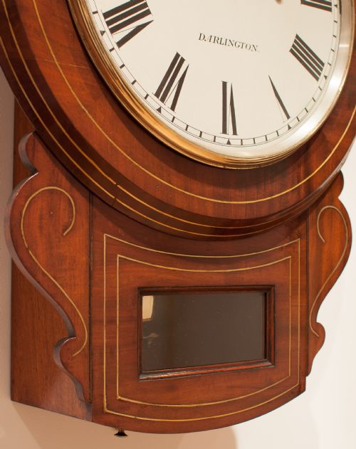 fig 3. J Harrison Darlington, Mahogany Fusee Drop Dial Wall Clock