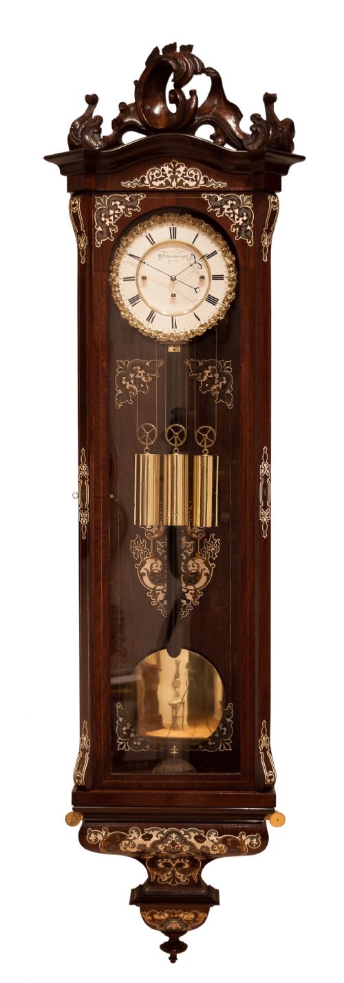 fig 1. Wenzel Schonberger 8 day Biedermeier Vienna Wall Regulator, Circa 1865