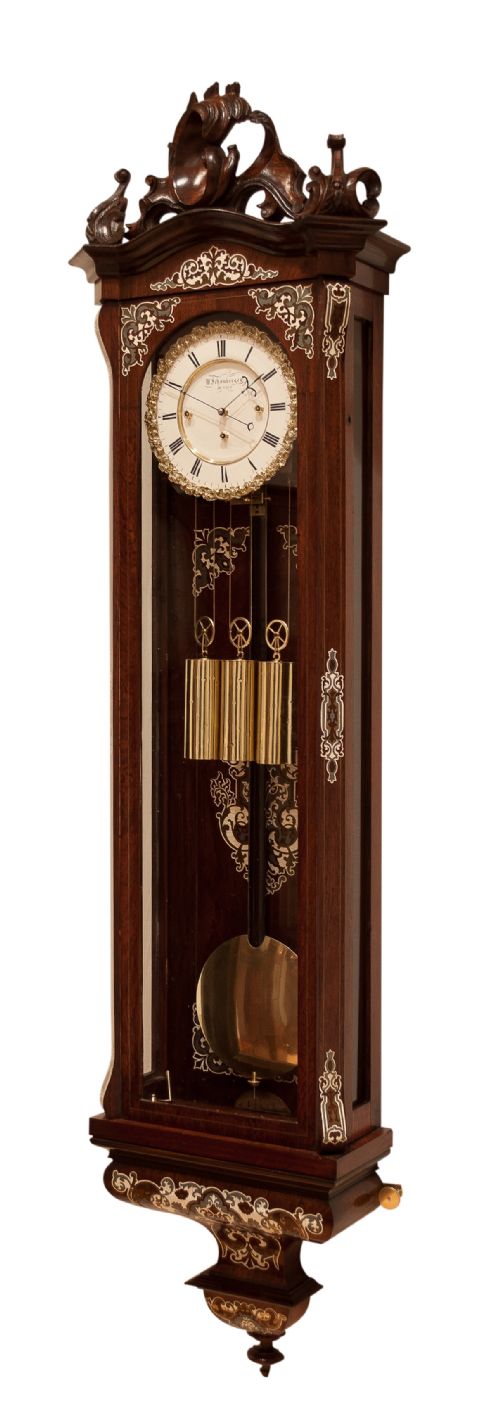 Wenzel Schonberger 8 Day Biedermeier Vienna Wall Regulator, Circa 1865