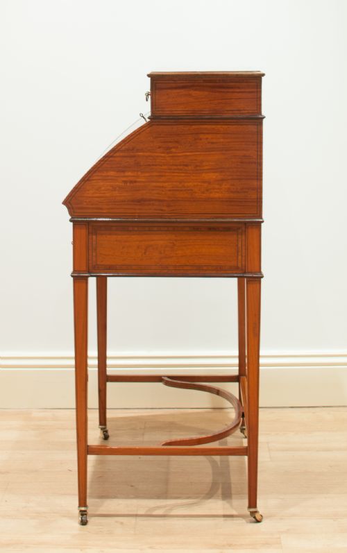 fig 4. EDWARDIAN SATINWOOD DESK - BUREAU - WRITING TABLE c.1900