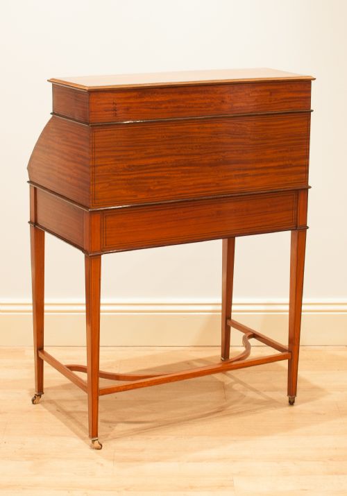 fig 3. EDWARDIAN SATINWOOD DESK - BUREAU - WRITING TABLE c.1900