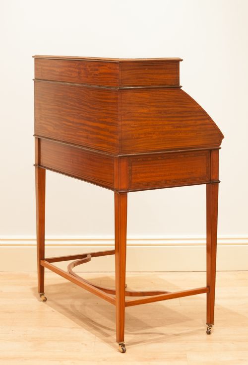 fig 5. EDWARDIAN SATINWOOD DESK - BUREAU - WRITING TABLE c.1900