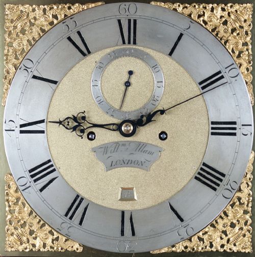 fig 2. A fine quality figured walnut longcase/grandfather clock by William Allam of London c.1760