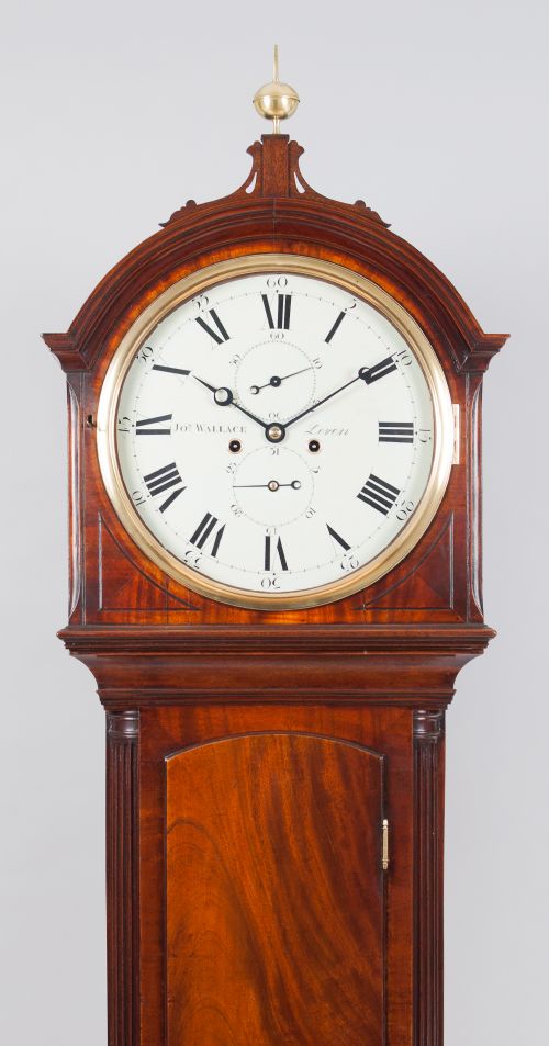 fig 1. Small Flame Mahogany Longcase/Grandfather Clock By John Wallace Of Leven c.1810