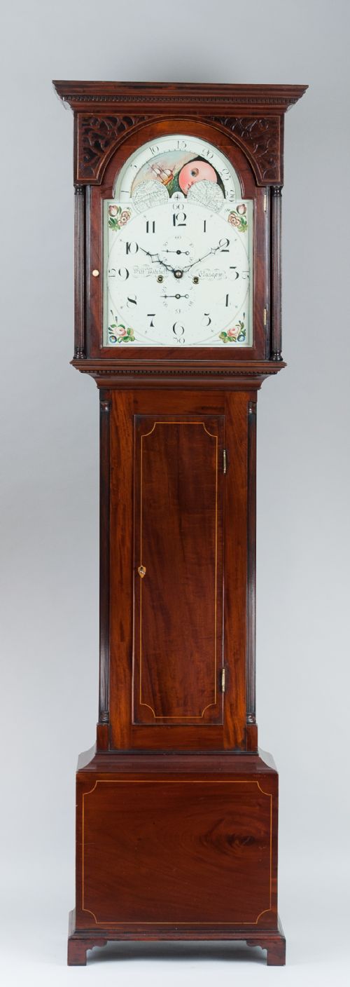 Mahogany Longcase/grandfather Clock by William Mitchell of Glasagow C.1800